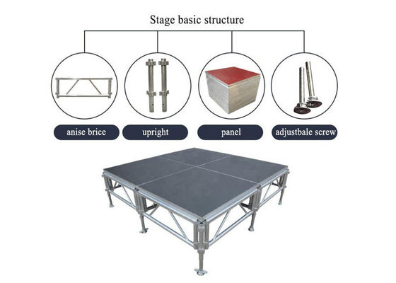 Portable Aluminum Stage Platform With Adjustable Height For Outdoor Events And Shows